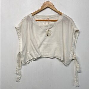 Free People Sundown Crop Top Ivory L